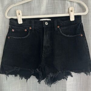 Abercrombie Curve Love High Rise Mom Short - Black with Raw hem - size 29